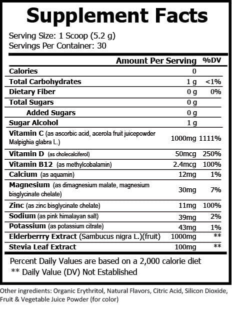 Elderberry, Zinc and Vitamin C Formula
